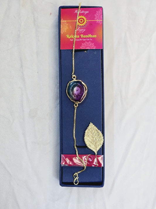 Chandini Gemstone Rakhi Bracelet WITH Gemstone earrings