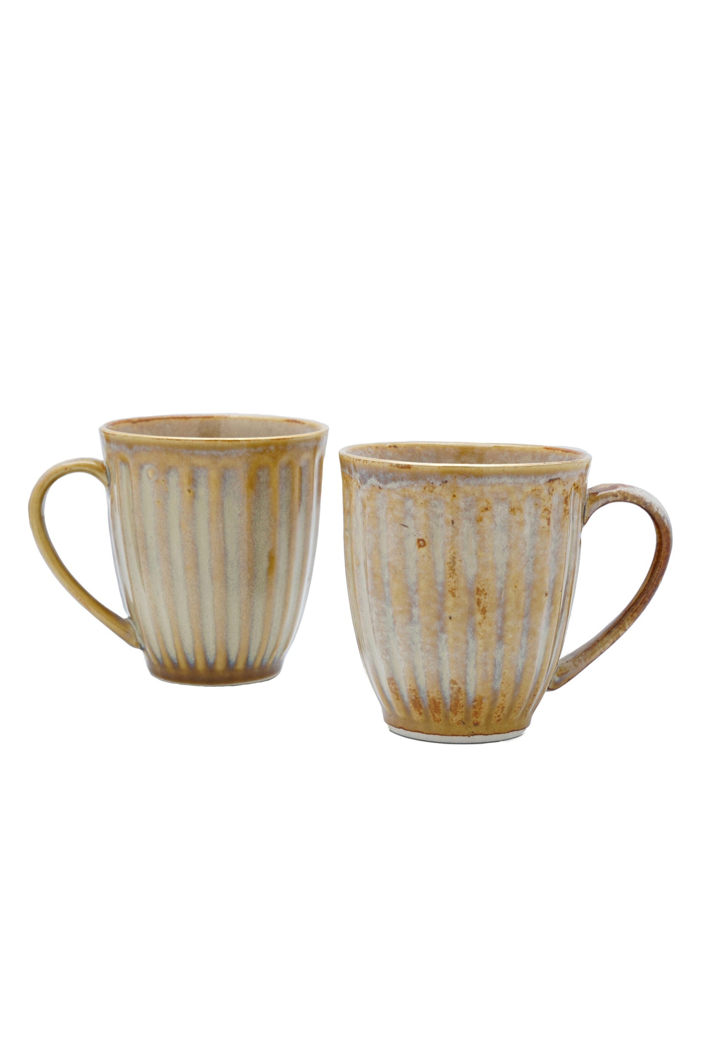 Folkstorys - Golden Rod Mugs with Gold Minimal Coasters Set of 2