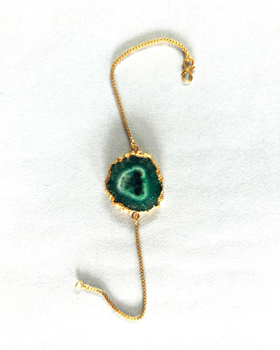 Green Gemstone Rakhi Chain