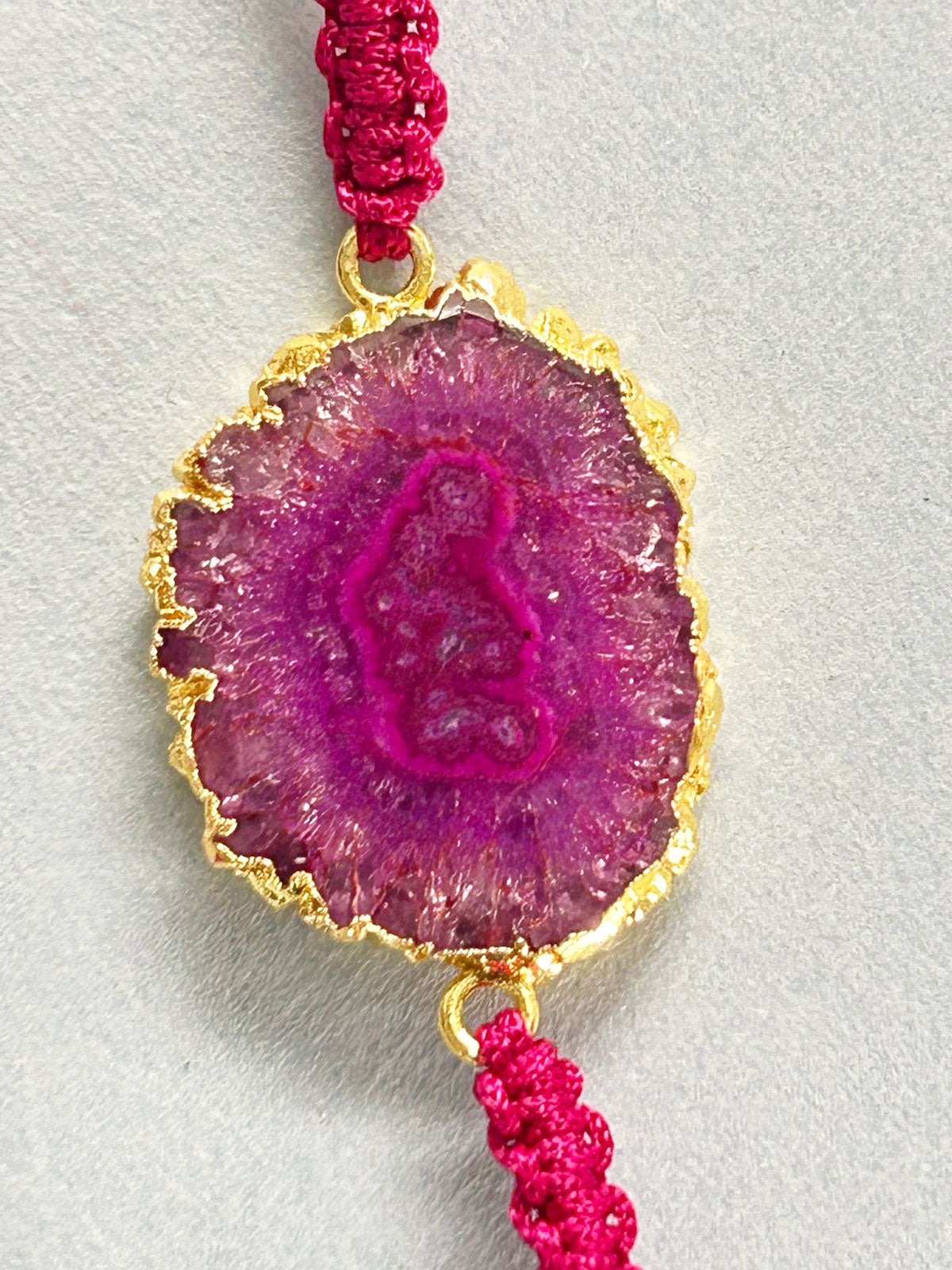 Coral Gemstone Rakhi with Thread