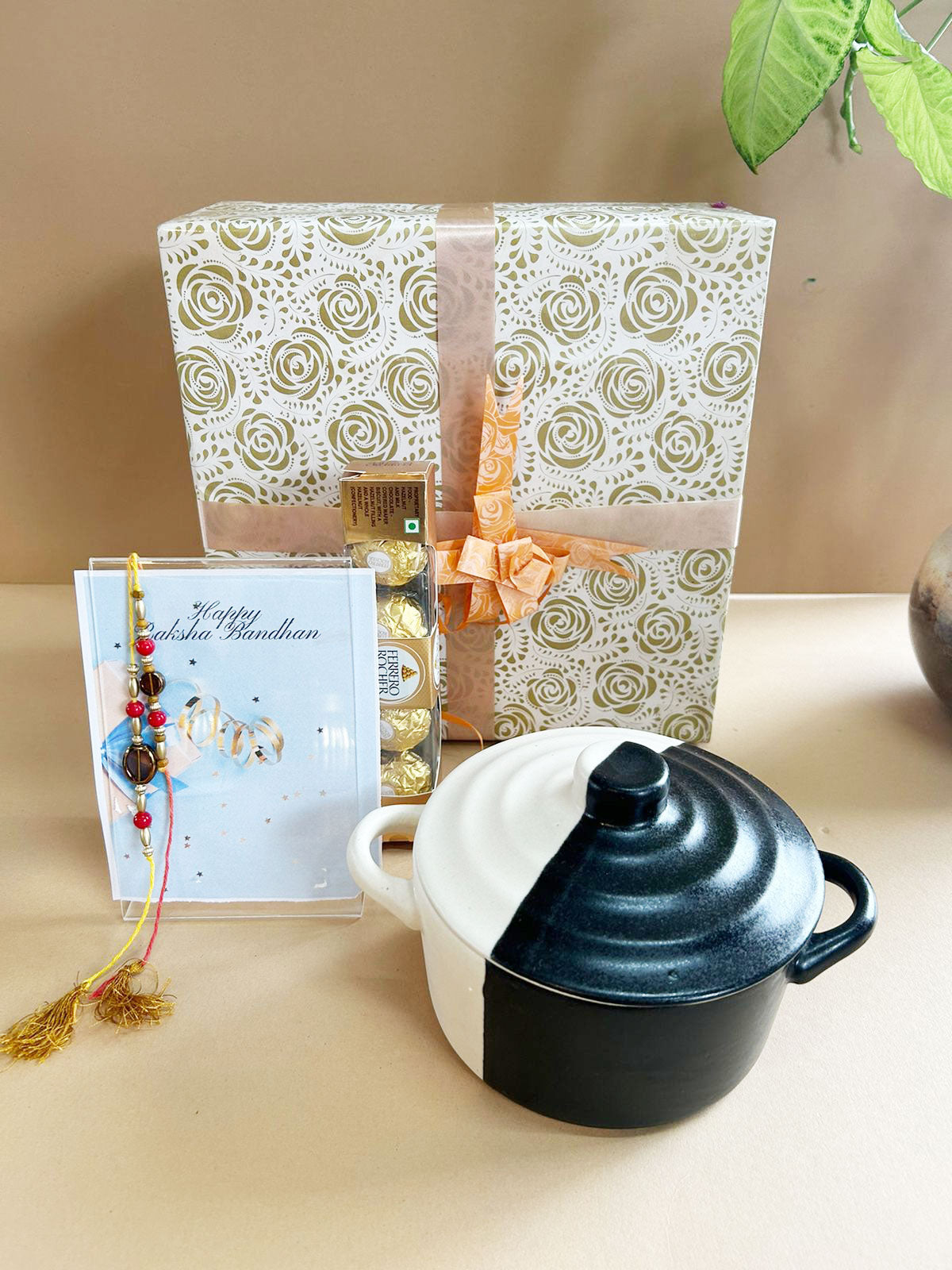 Monochrome Bowl Rakhi Gift Hamper