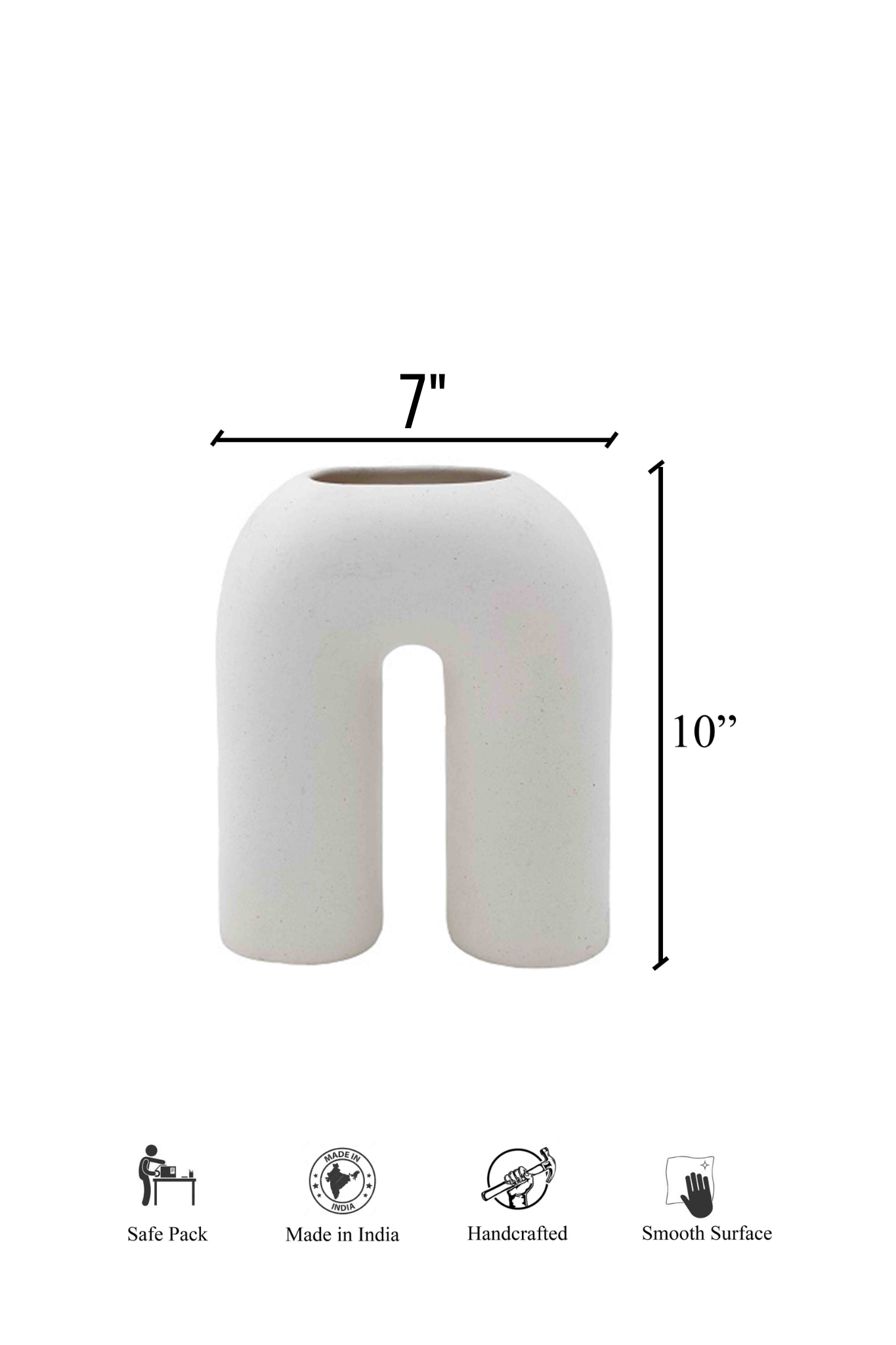 Sculptural Ivory Ceramic Vase