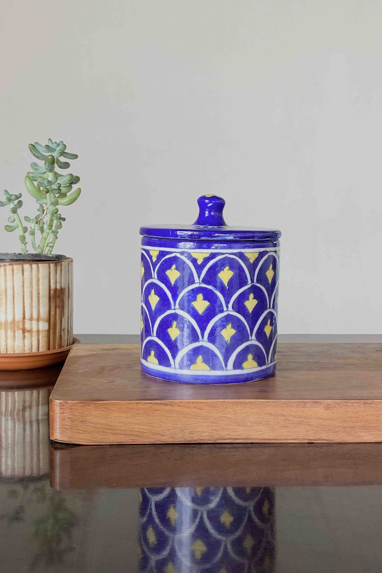 Mandana Indigo Vase with Lid