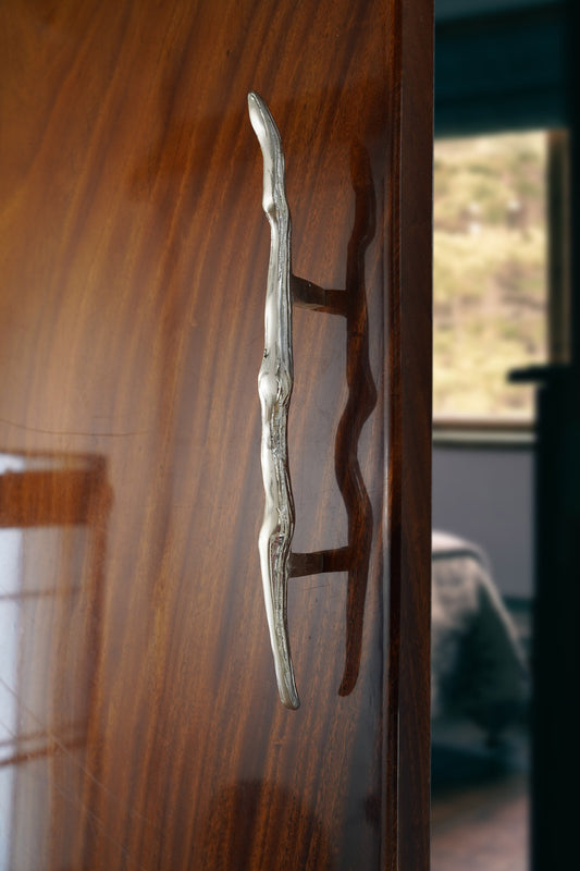 Silver Linear Branch Wardrobe Door Handle-Door Handles & Knobs-Folkstorys