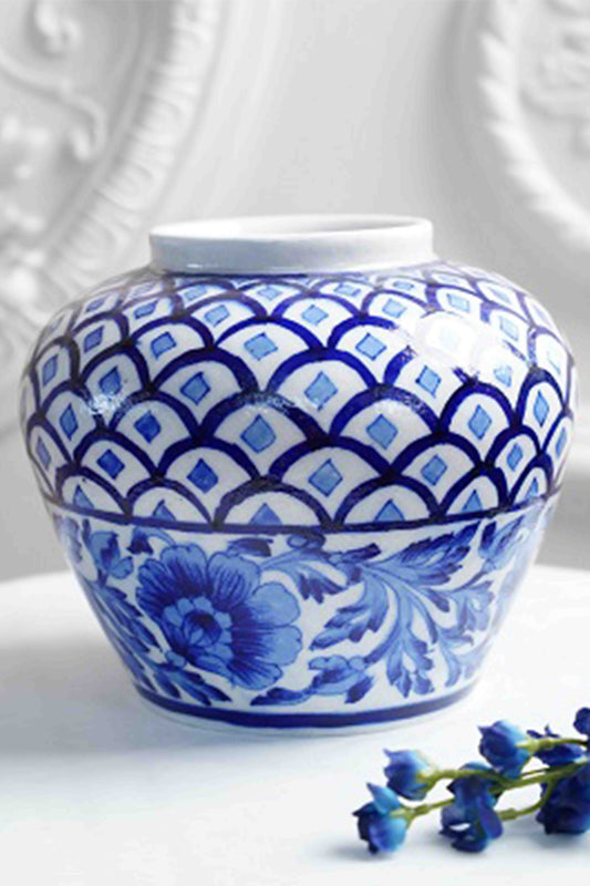 Cerulean Handpainted  Vase