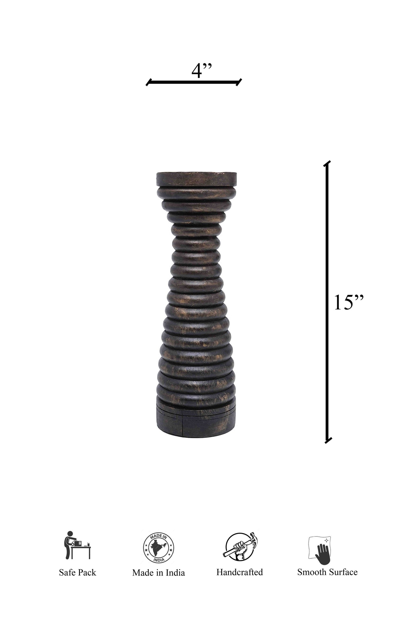Circular Column Wooden Candle Holder