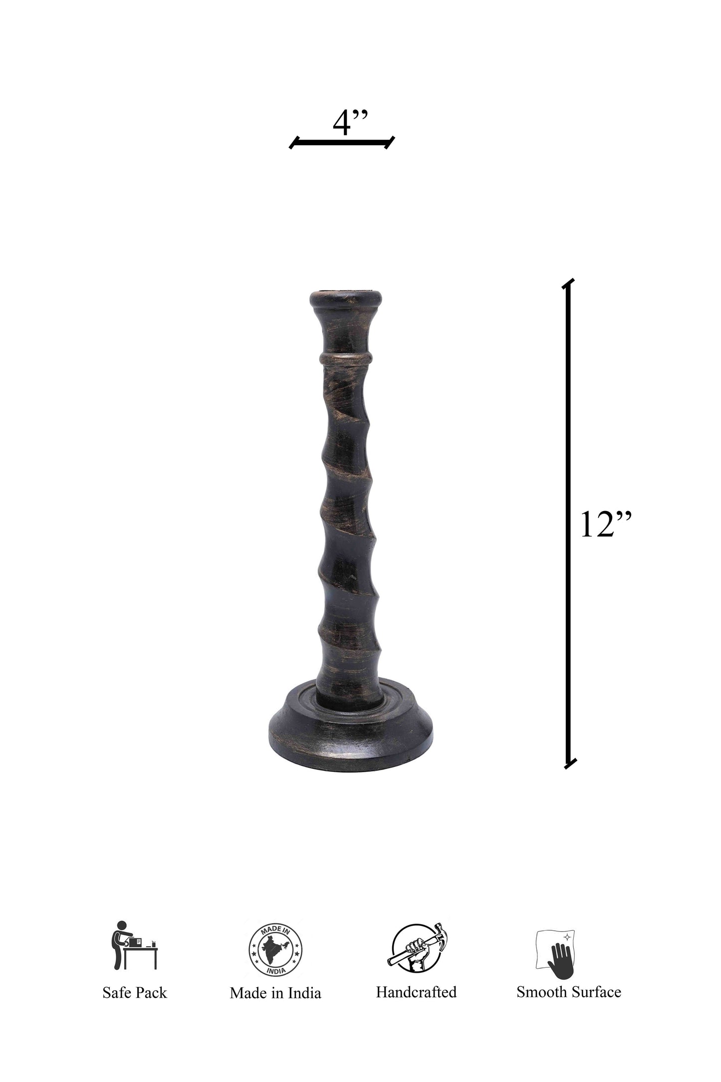 Linear Bark Candle Holder