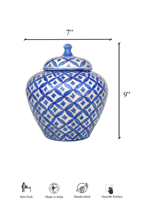 Kalapi Handpainted Vase with Lid