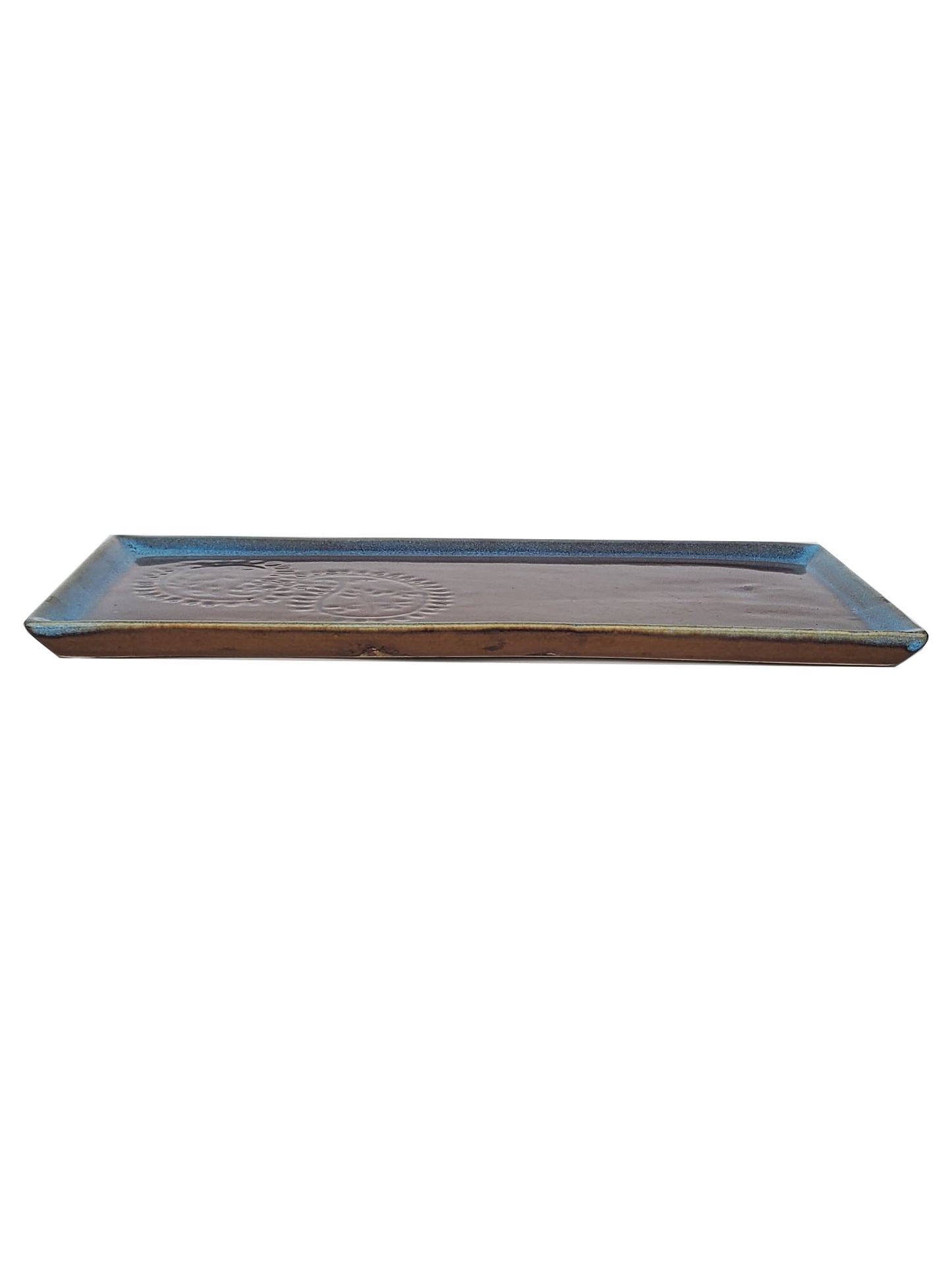 Brown rectangle platter tray