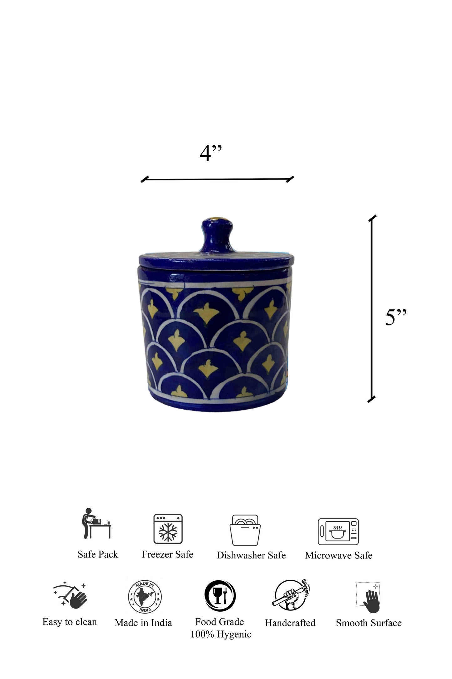 Mandana Indigo Vase with Lid