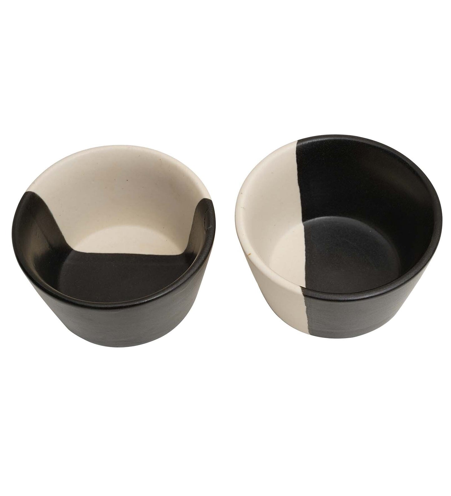 Monochrome 250ml White & Black Ceramic (Set of 2) Dinner Bowl