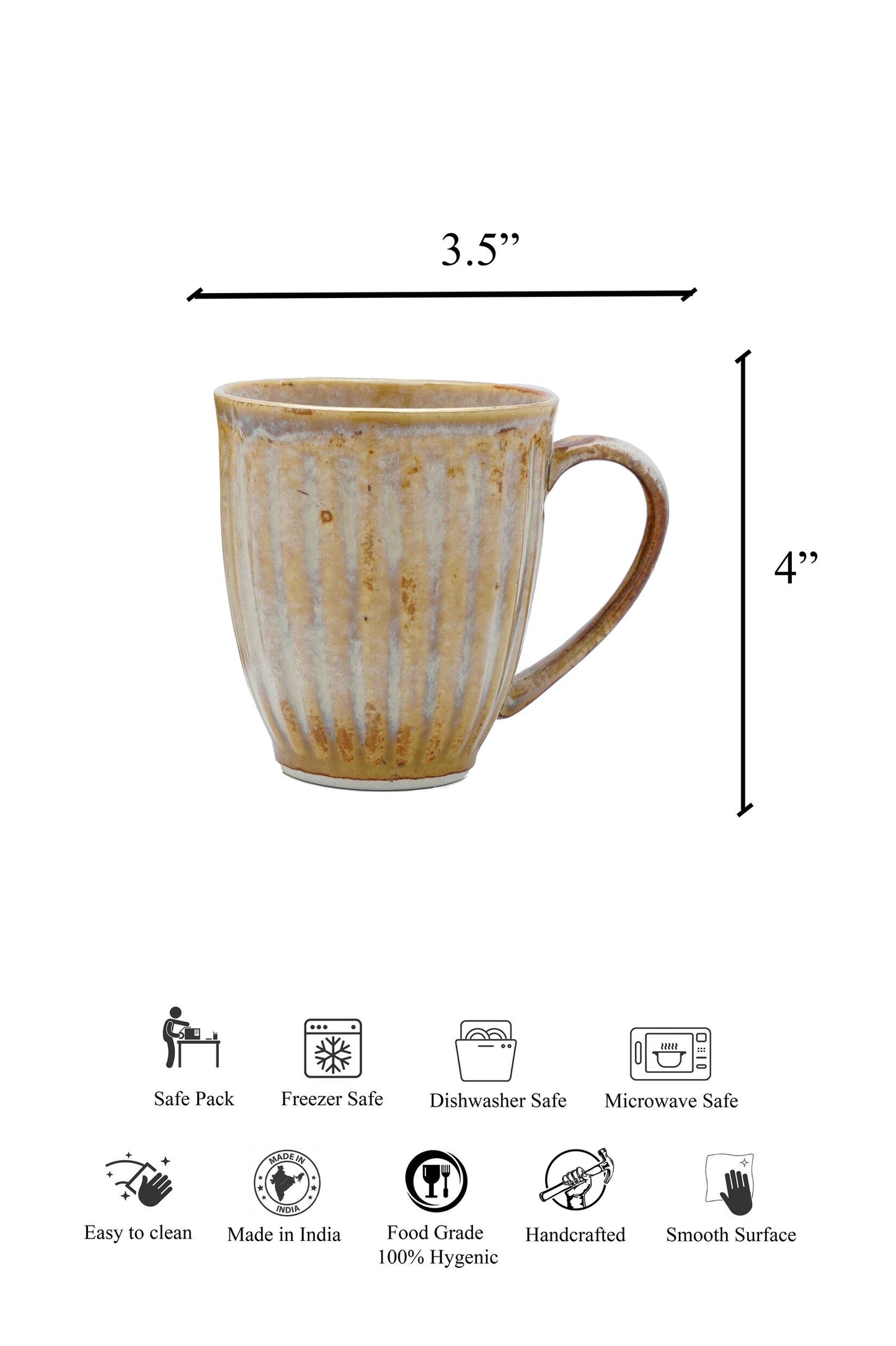 Folkstorys - Golden Rod Mugs with Gold Minimal Coasters Set of 2