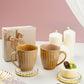 Folkstorys - Golden Rod Mugs with Gold Minimal Coasters Set of 2