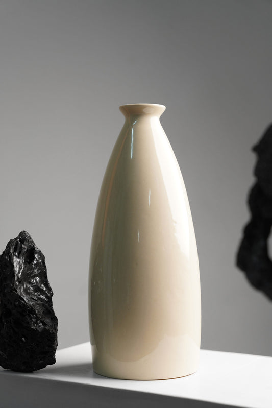 White Ceramic Elongated Vase