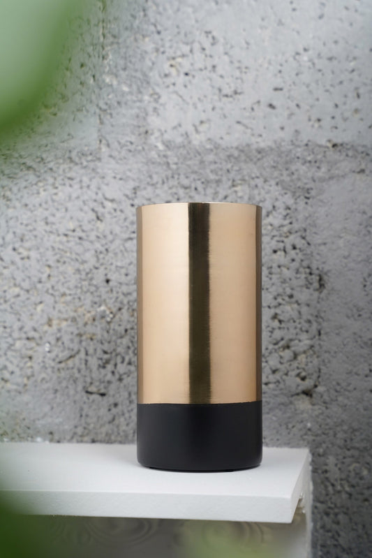 Black Cylindrical Metal vase