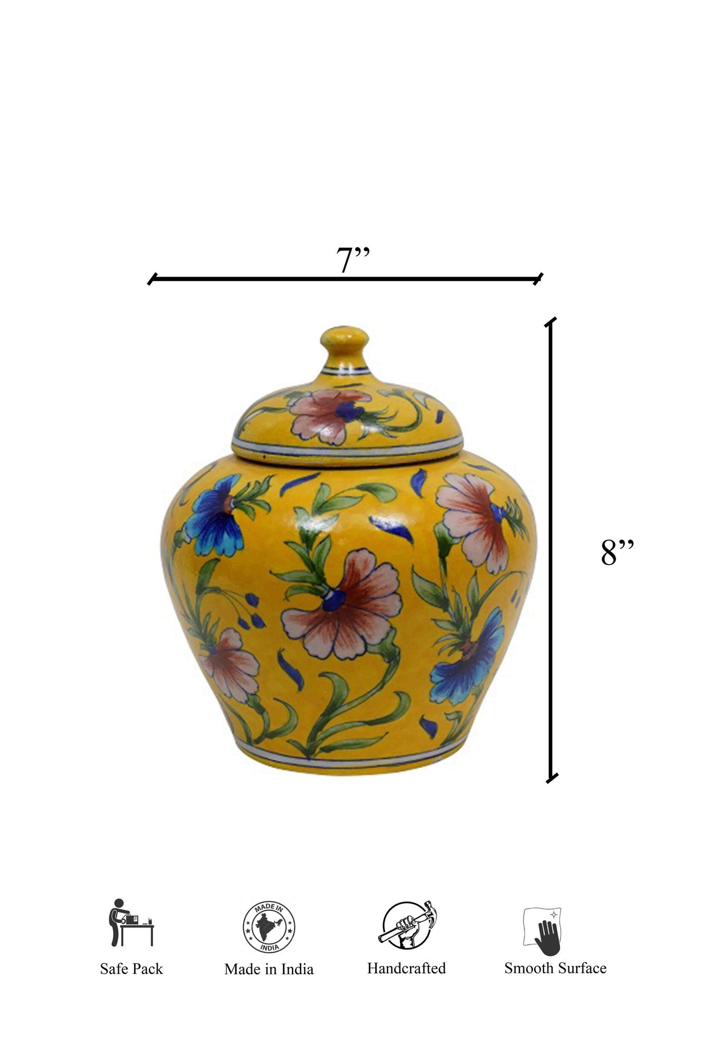 Amaryllis Handpainted Vase with Lid