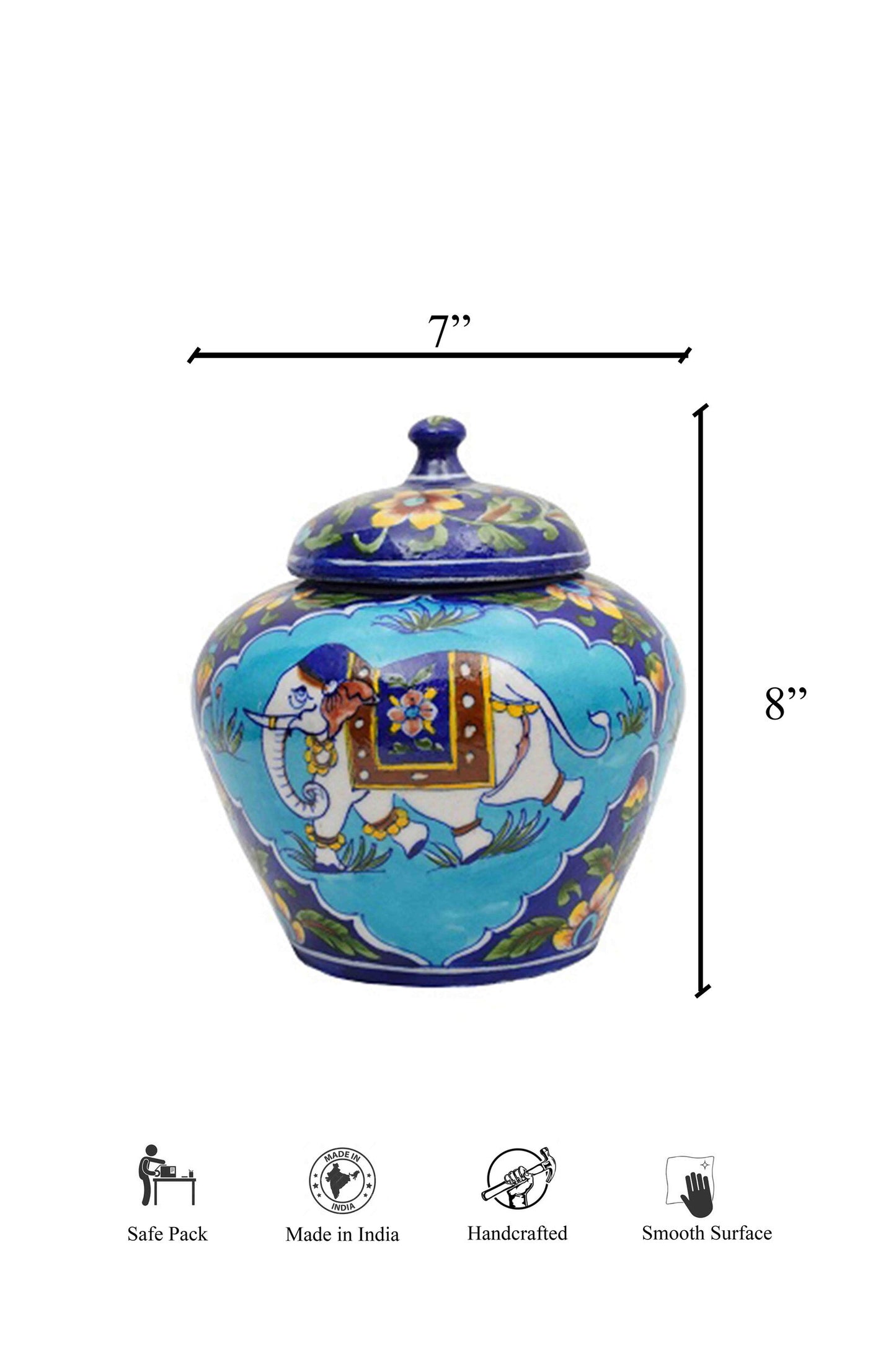Jumbo Handpainted Vase with Lid
