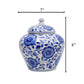 Indigo Floral Handpainted Vase with lid