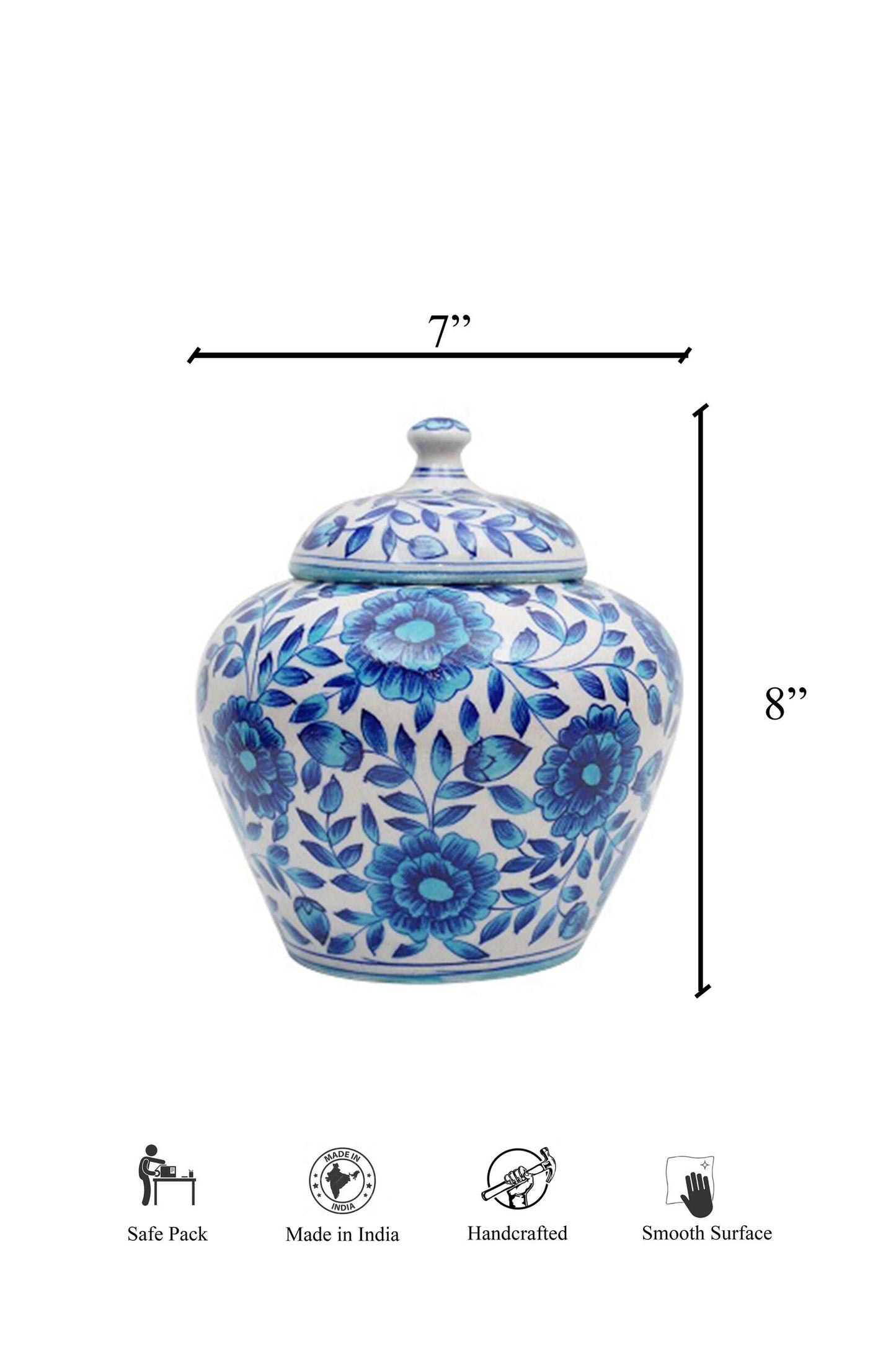 Hydrangeas Handpainted Vase with Lid