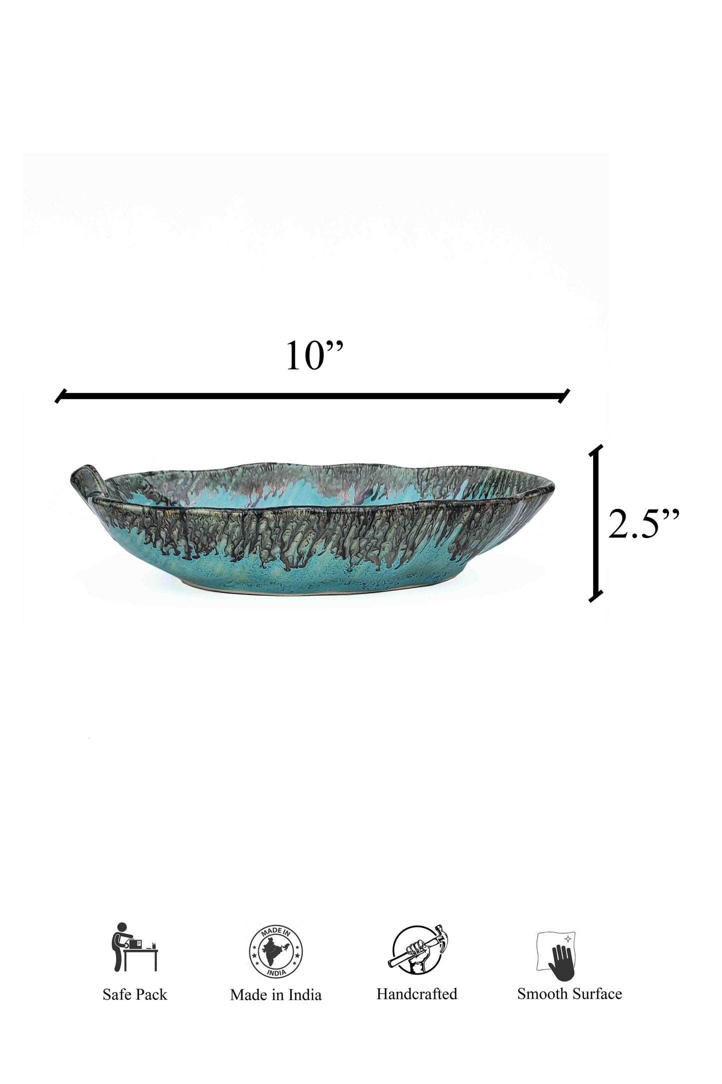 Ocean Leaf Ceramic Serving Platter