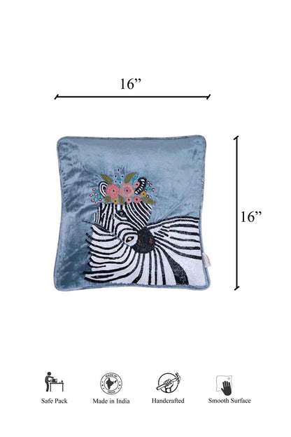 Zebra Velvet Cushion Cover