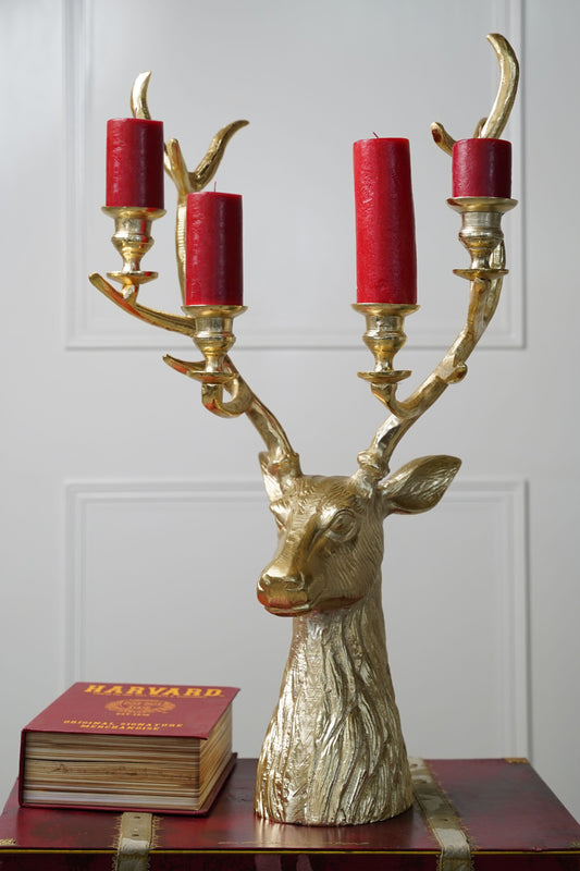 Hazel Gold Stag Candle Holder