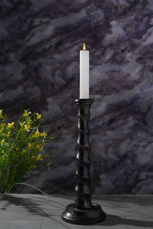 Linear Bark Candle Holder