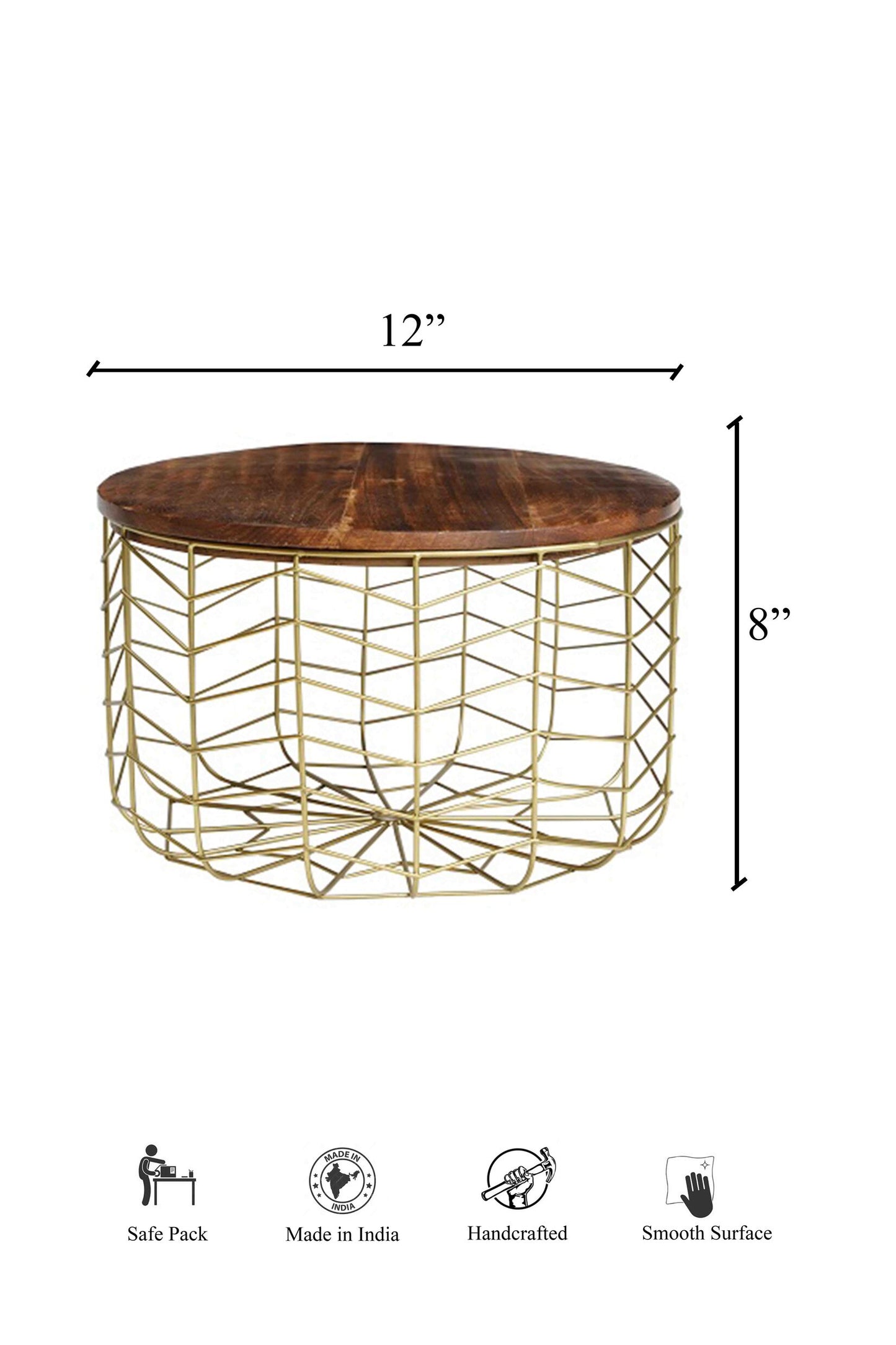 Walnut Wired Basket Organiser