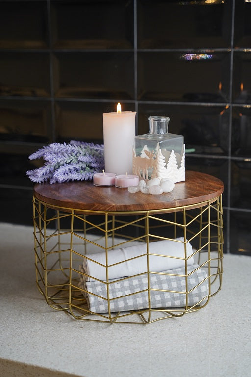 Walnut Wired Basket Organiser