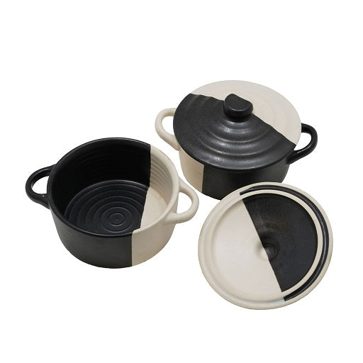 Monochrome Ceramic Casserole - Set of 2