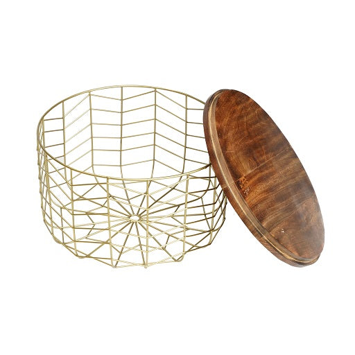 Walnut Wired Basket Organiser