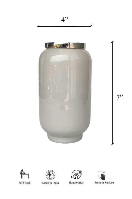 Folkstorys Handmade Metal Silver Spring Small Vase