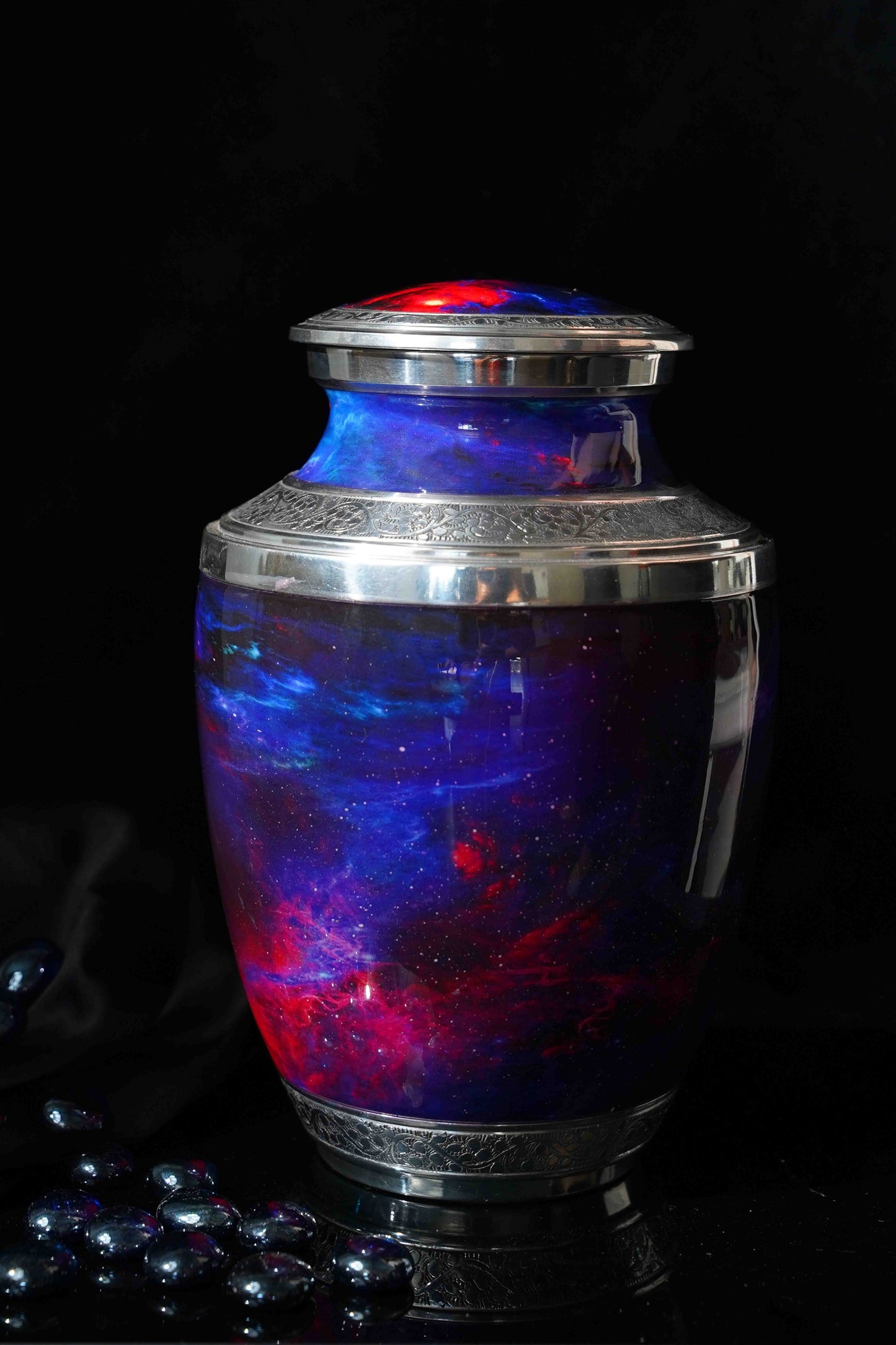 Galaxy Temple Jar / Storage Vase with Lid