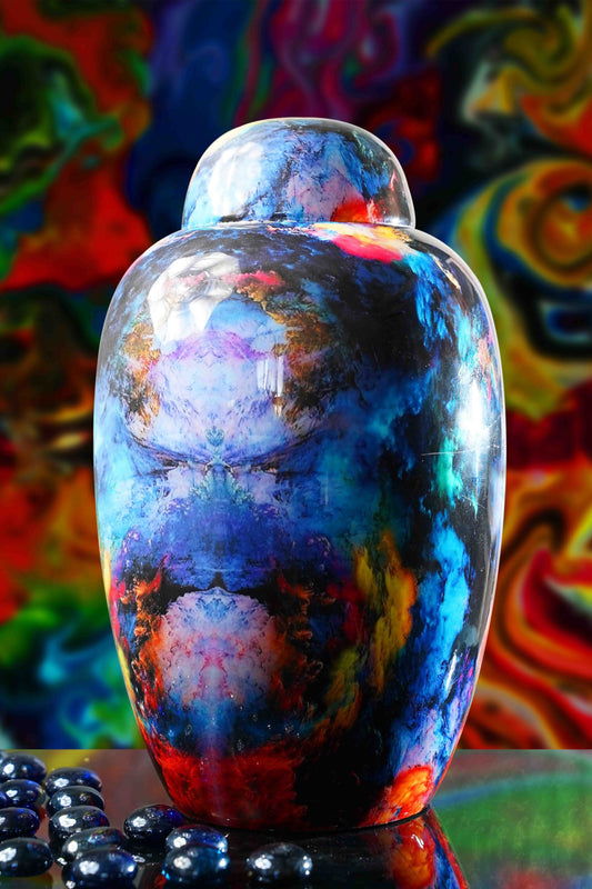 Opal Metal Temple Jar