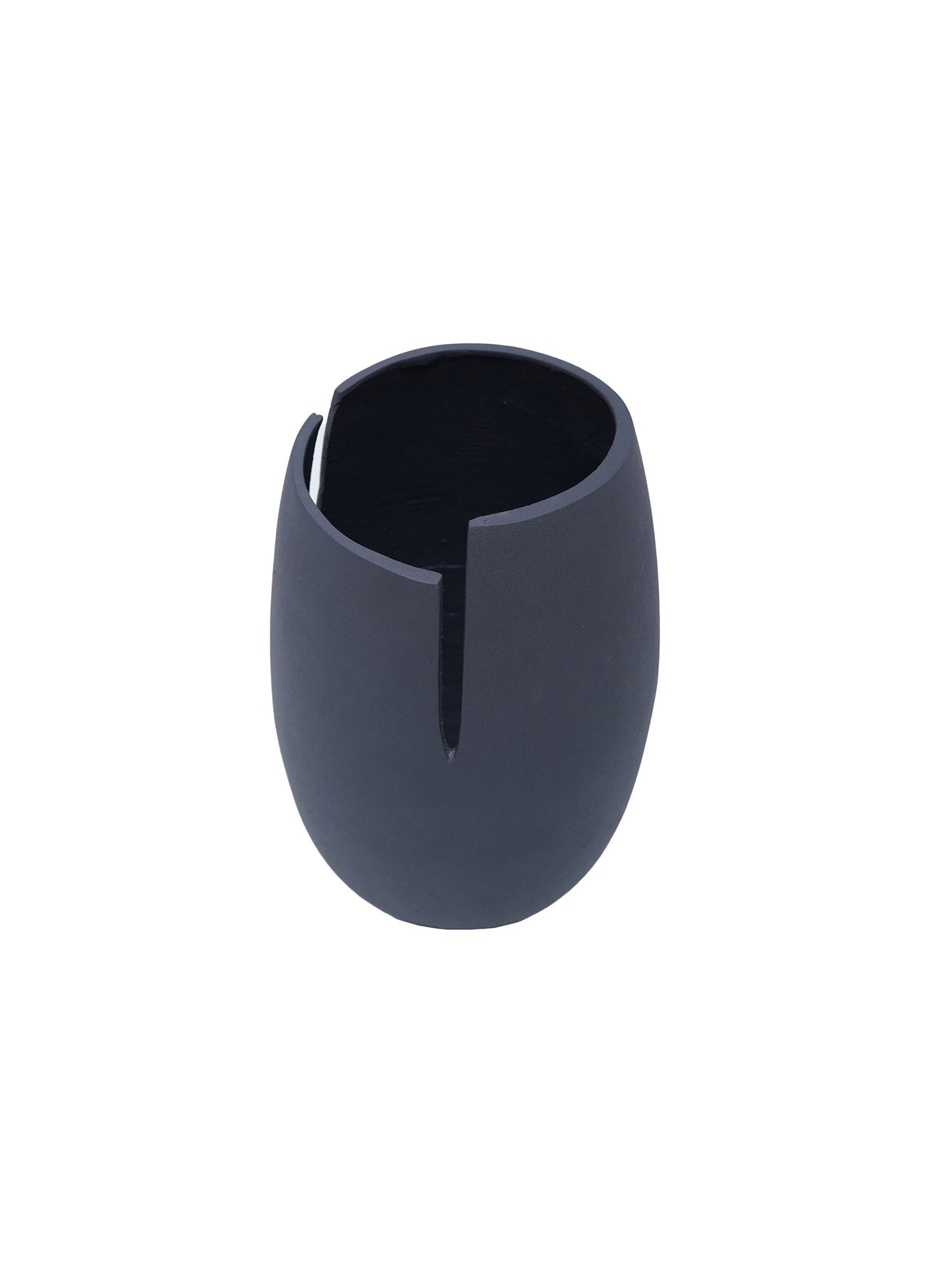 Raw Grey Metal Vase