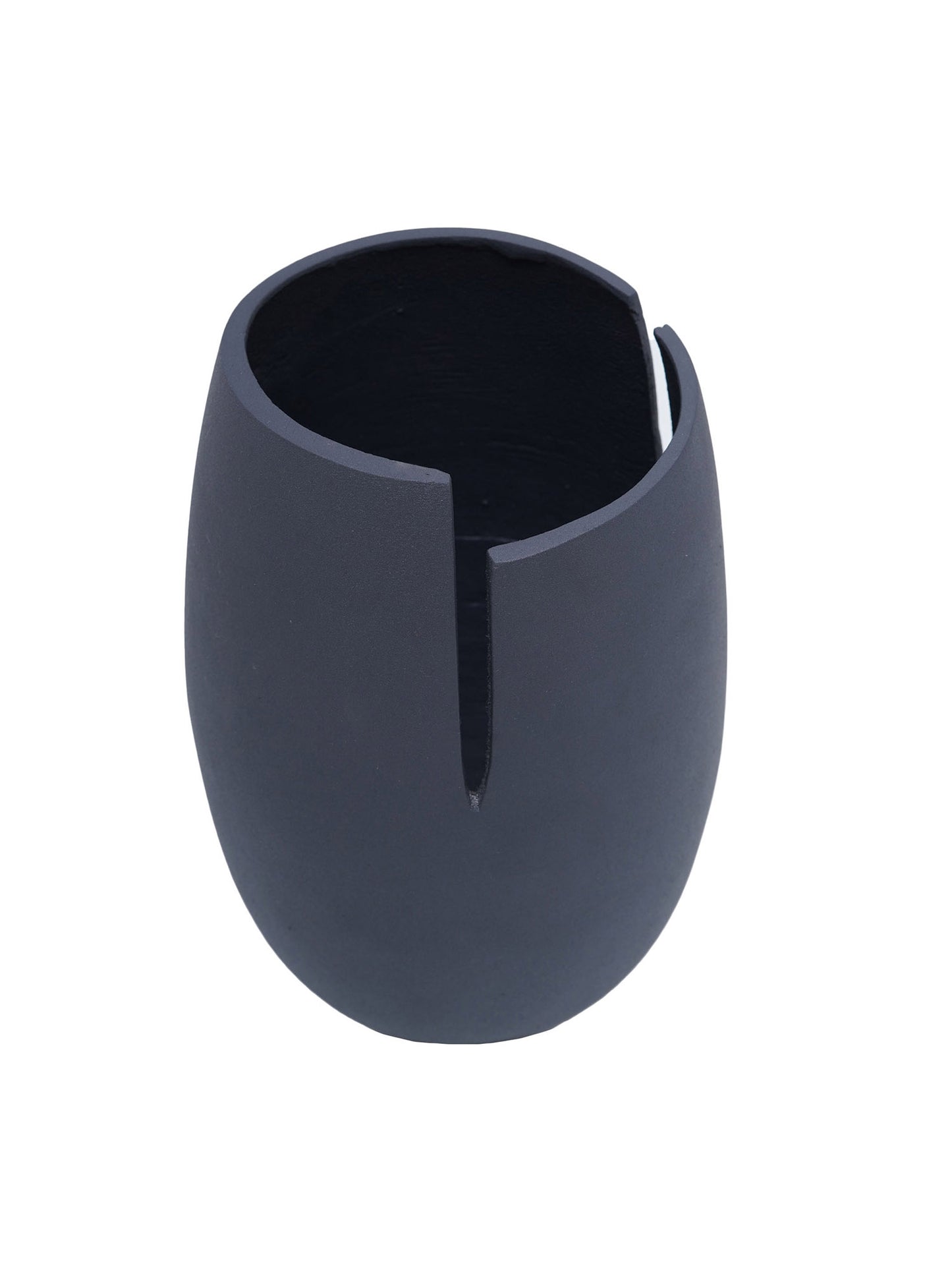 Raw Grey Metal Vase