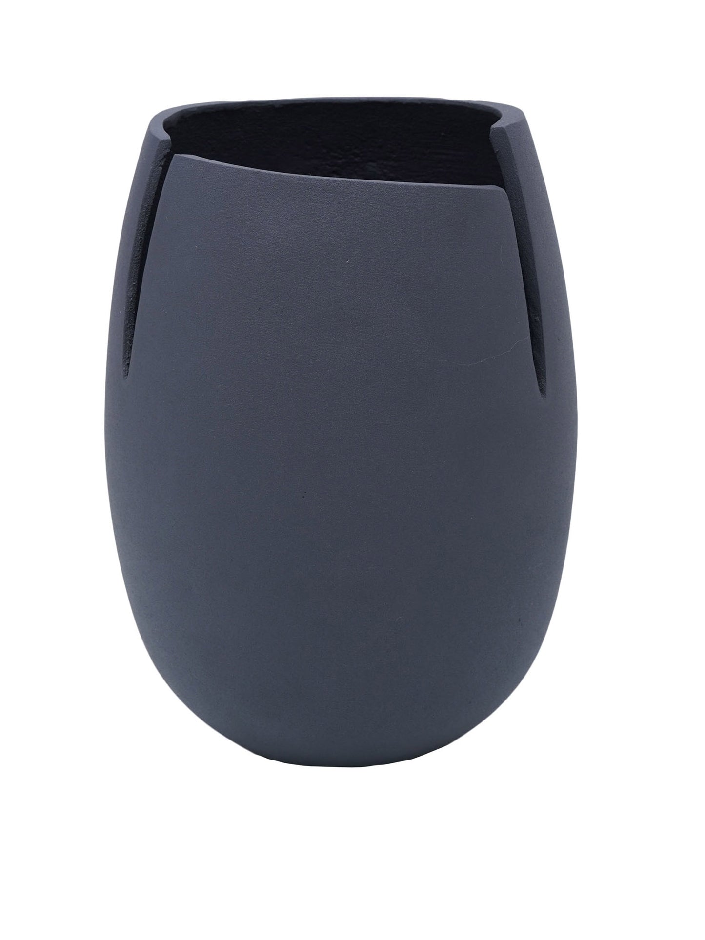 Raw Grey Metal Vase