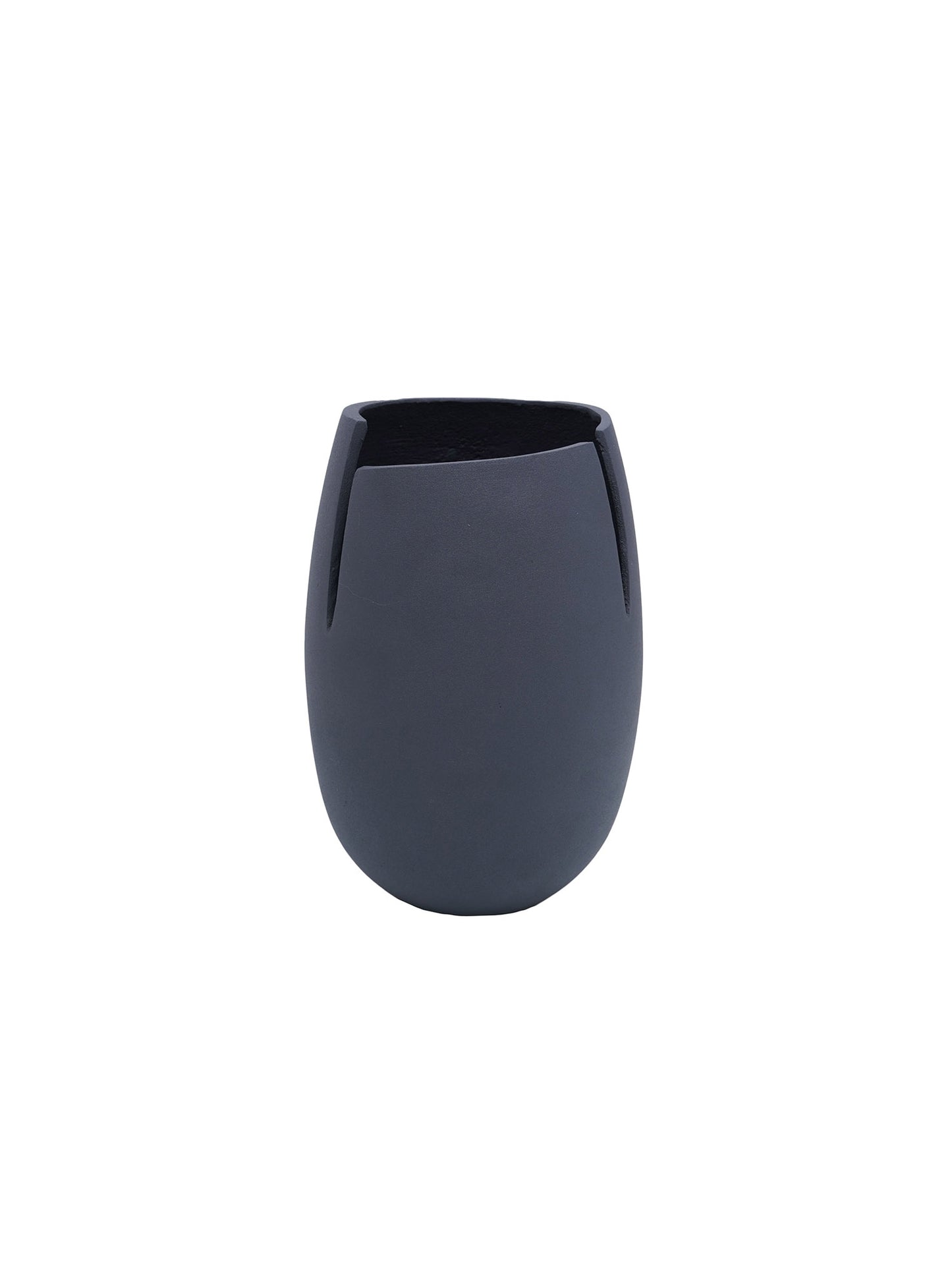 Raw Grey Metal Vase