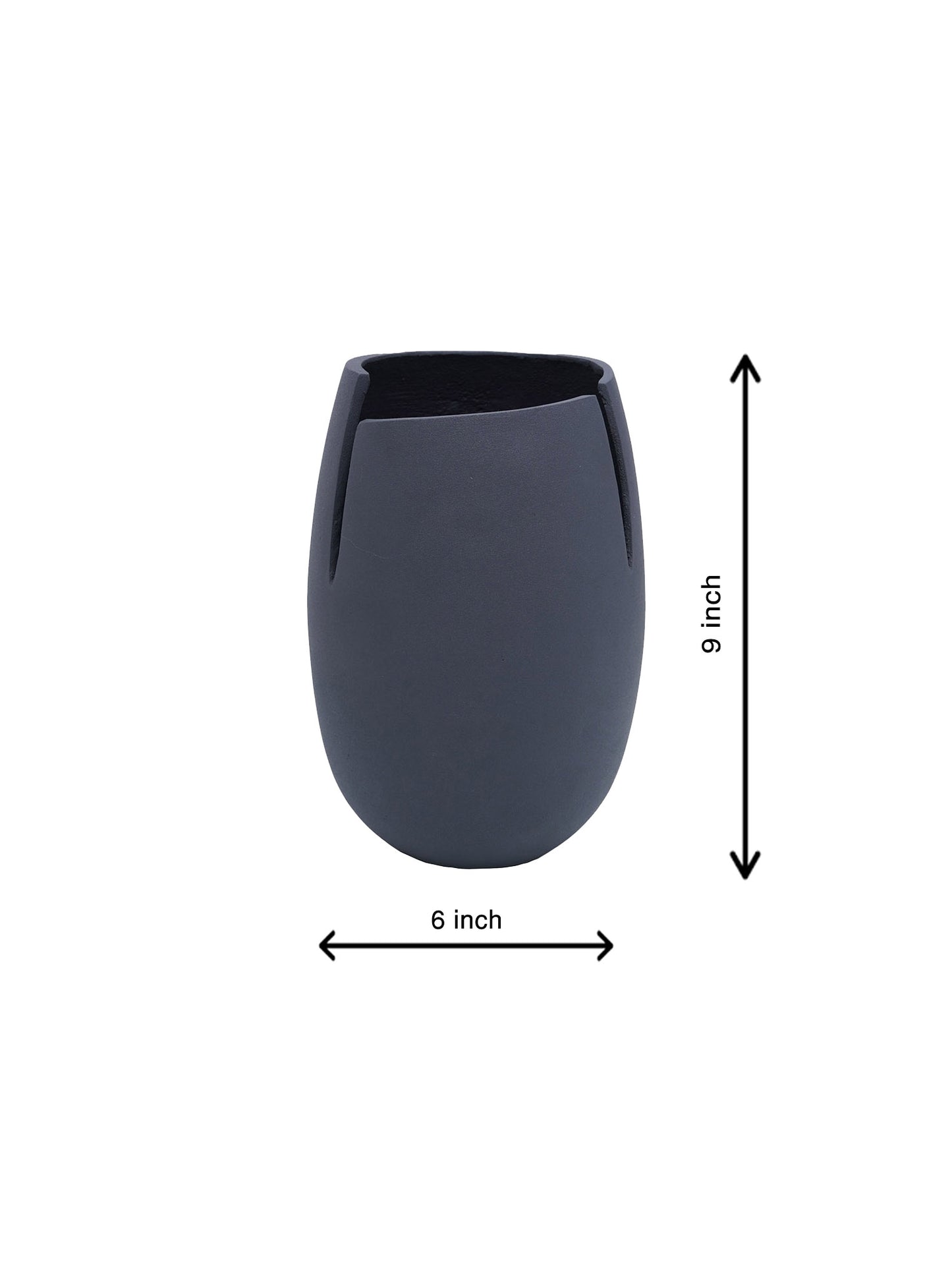 Raw Grey Metal Vase