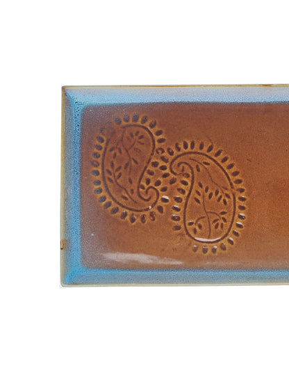 Brown rectangle platter tray