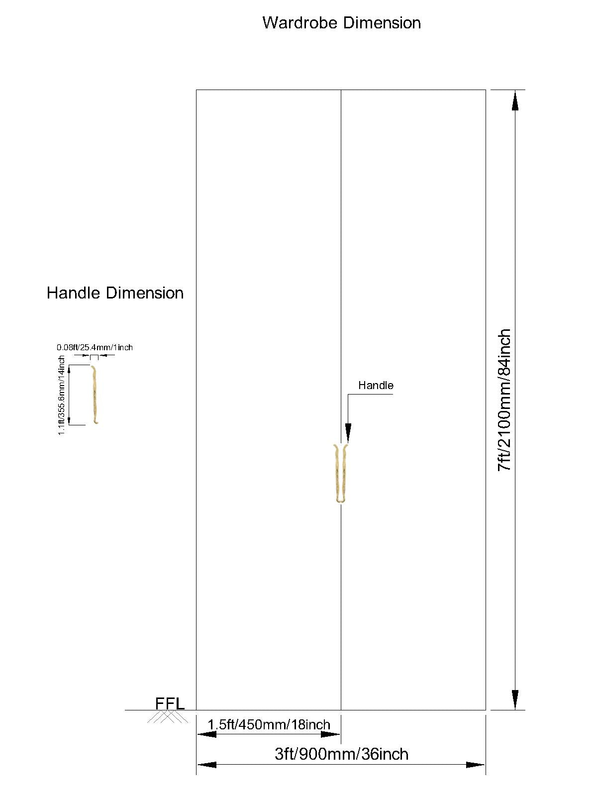 Linear Branch Wardrobe Door Handle-Door Handles & Knobs-Folkstorys