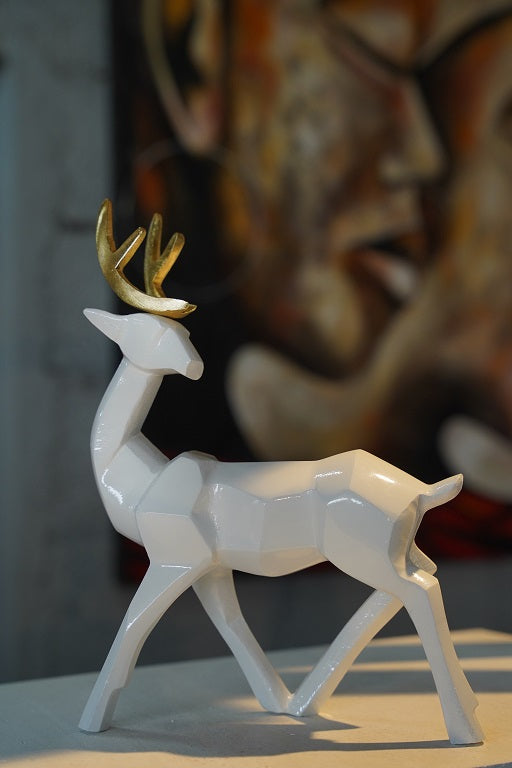 Luxe Golden Antler White Deer