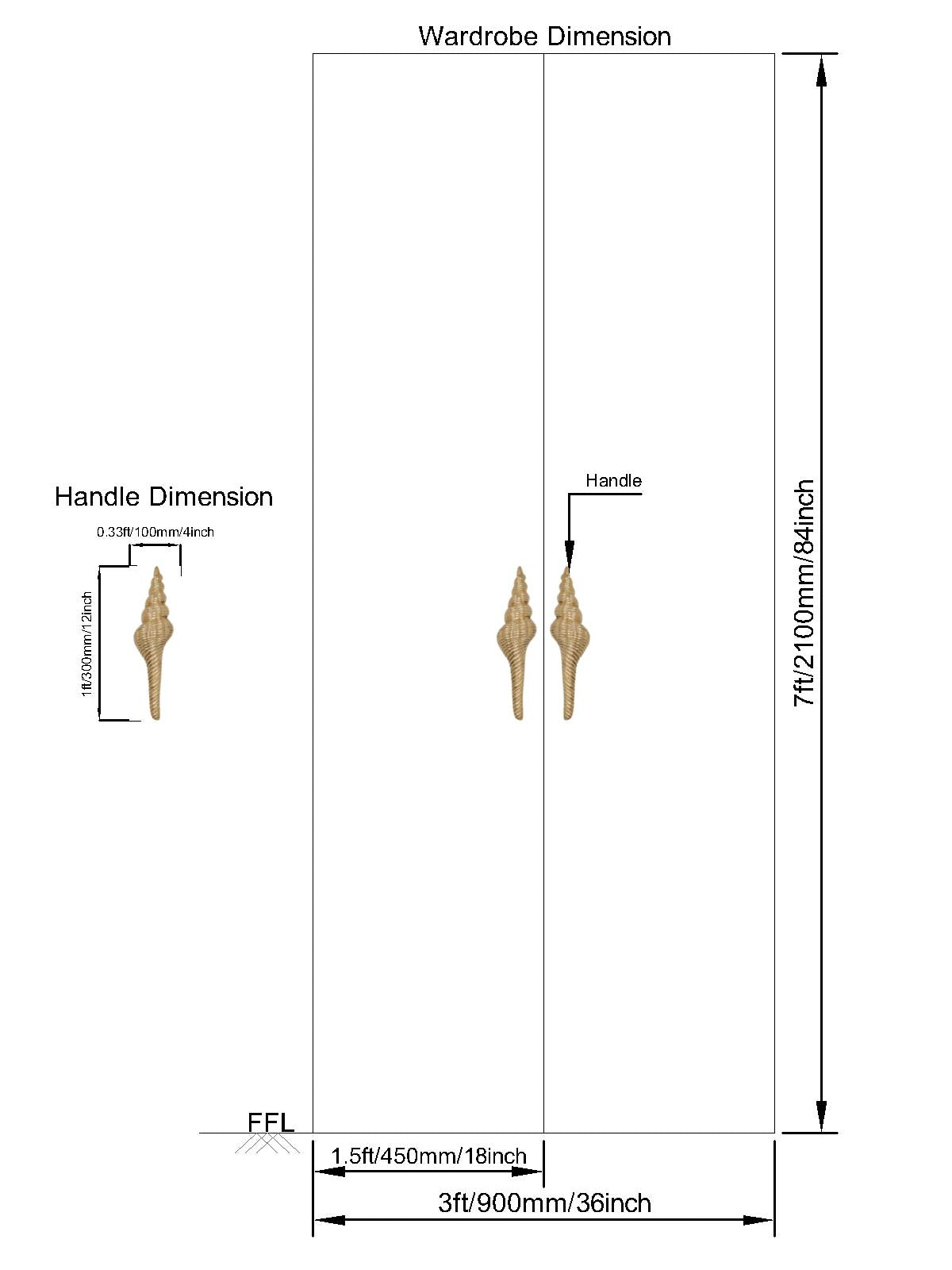 Shank Wardrobe Door Handle-Door Handles & Knobs-Folkstorys