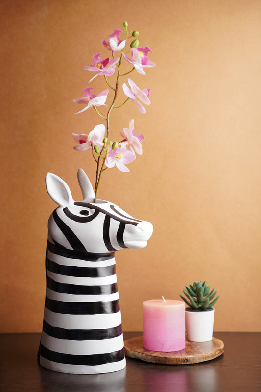 Monochromatic Zebra flower Vase