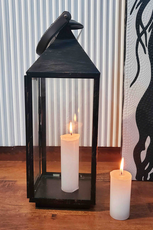 Rustic Black Big Metal Lantern