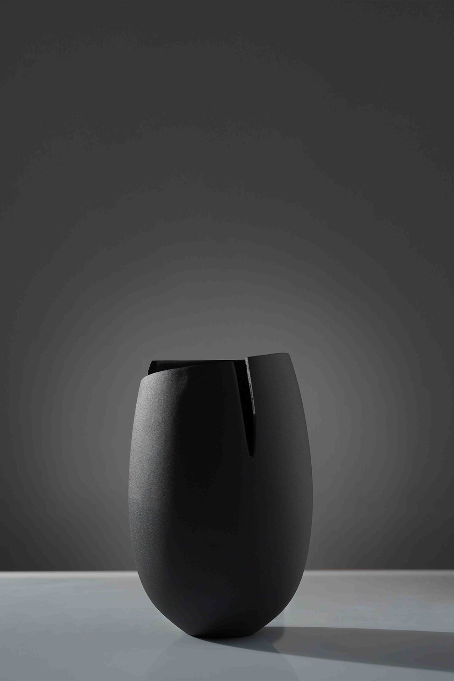 Raw Grey Metal Vase