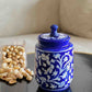 Blue Daisy Vase with Lid