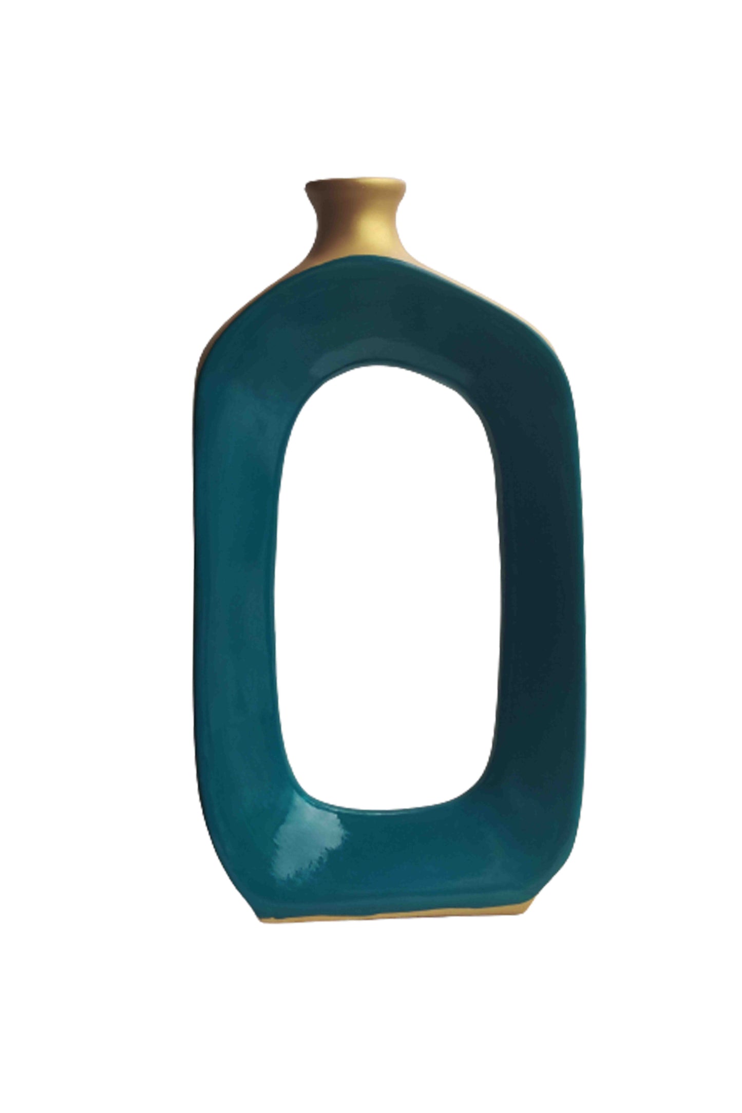 Sirahi Turquoise Big Hollow Vase