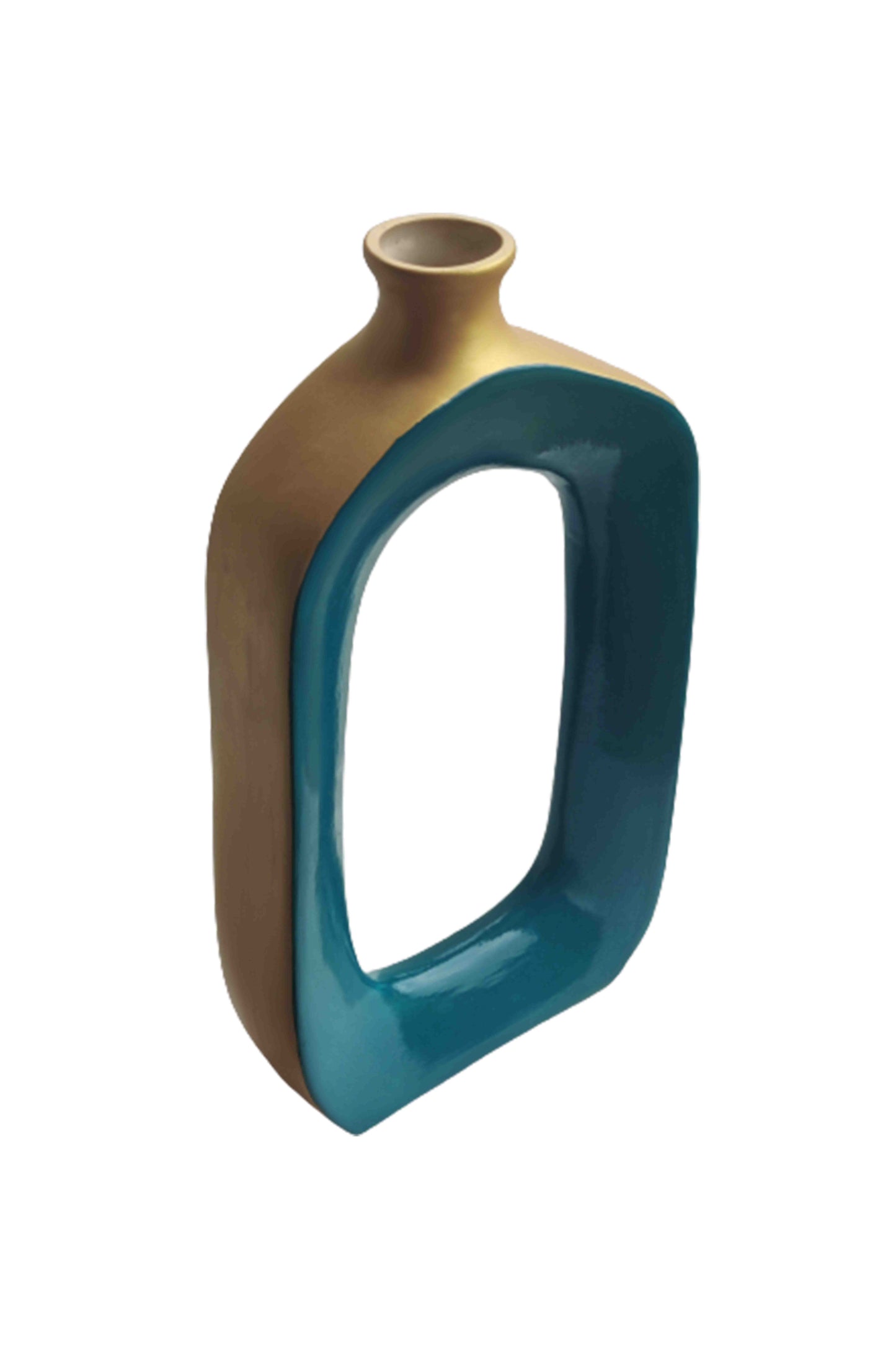 Sirahi Turquoise Big Hollow Vase