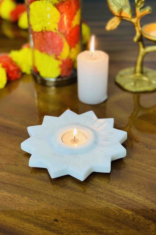 Kand Pushp Marble Diya